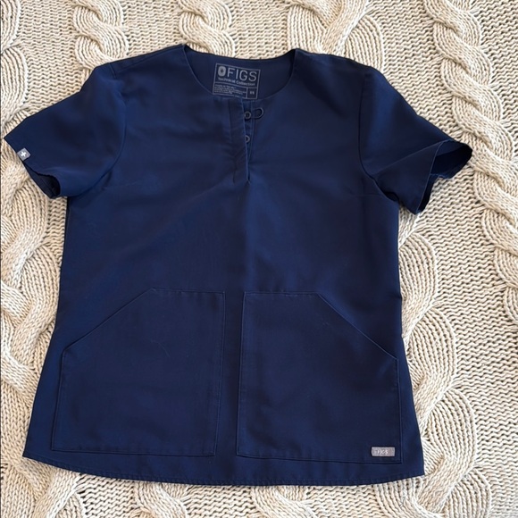 FIGS Navy Blue Scrub Top - Picture 1 of 3